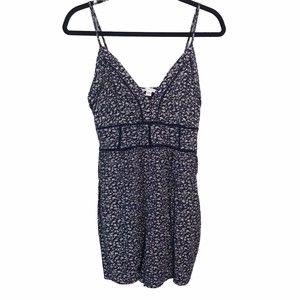 American Eagle Romper Womens Medium Blue Floral Sleeveless Tank Boho Festival